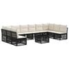 vidaXL Conjunto de Sof&aacute; de Jardim 11 unid. Preto vime PE