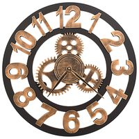 vidaXL Relógio de parede metal 58 cm dourado e preto