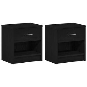 vidaXL Mesas de cabeceira 2 pcs com gaveta 39x28x41 cm preto