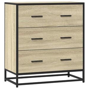 vidaXL Aparador 68x35x76 cm deriv. de madeira/metal carvalho sonoma