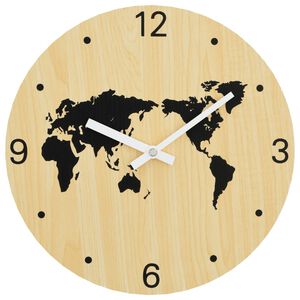 vidaXL Rel&oacute;gio de parede &Oslash;30 cm derivados de madeira amarelo e preto