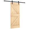 vidaXL Porta Deslizante Natural e Preto 85 x 210 cm