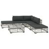 vidaXL 6 pcs conjunto lounge de jardim c/ almofad&otilde;es vime PE cinzento