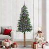 vidaXL &Aacute;rvore de Natal Slim com 300 LEDs com suporte Verde 210 cm