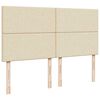 vidaXL Estrutura de cama otomana com colch&otilde;es tecido creme 200x200cm