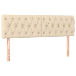 vidaXL Cabeceiras creme 160x7x78/88 cm tecido