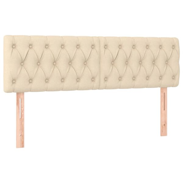 vidaXL Cabeceiras creme 160x7x78/88 cm tecido