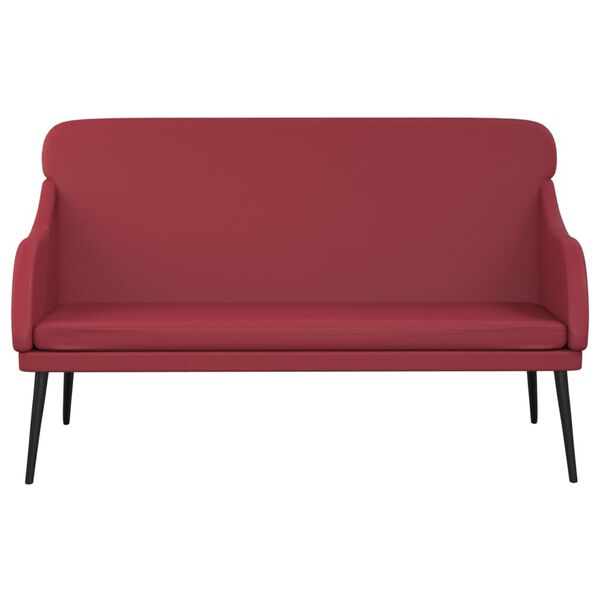 vidaXL Banco 110x76x80 cm couro artificial vermelho tinto