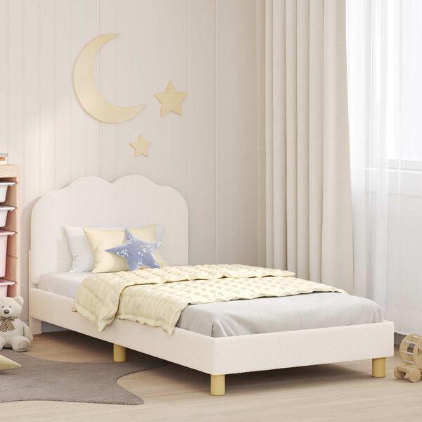 vidaXL Estrutura de Cama Infantil com Cabeceira Creme 90 x 200 cm