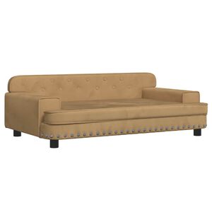 vidaXL Cama para c&atilde;es 90x53x30 cm veludo castanho