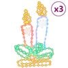 vidaXL Figuras de velas de Natal com 144 luzes LED 3 pcs 70x42 cm