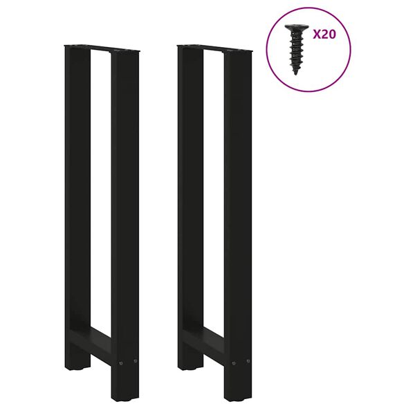 vidaXL P&eacute;s para mesa de bar pretos 2 pe&ccedil;as 40x(110-111) cm a&ccedil;o