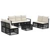 vidaXL Conjunto de Sof&aacute; de Jardim 8 unid. Preto vime PE