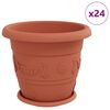 vidaXL Vasos de Plantas 24 unid. Vermelho Tijolo &Oslash; 34 x 28 cm Pl&aacute;stico