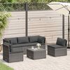 vidaXL Conjunto lounge de jardim c/ almofadões 4 pcs vime PE cinzento