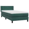 vidaXL Cama com molas/colch&atilde;o 90x220 cm veludo verde-escuro