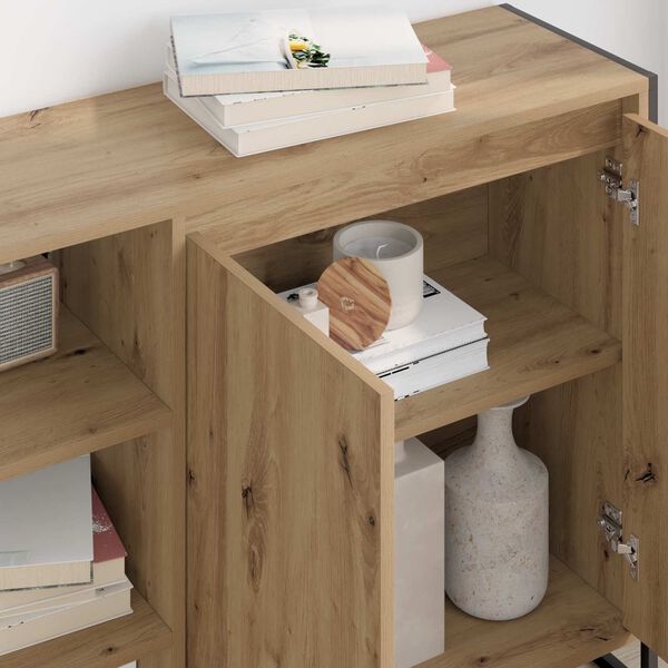 vidaXL Arm&aacute;rio lateral Carvalho Artesanal 96,5 x 30 x 75 cm