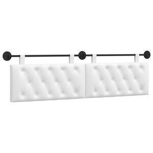 vidaXL Cabeceira Suspensa Branco 170 x 55 x 7 cm tecido