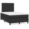 vidaXL Cama com molas/colch&atilde;o 120x200 cm couro artificial preto