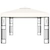 vidaXL Gazebo com cord&otilde;es de luzes LED 3x4 m tecido cor creme