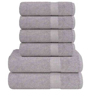 vidaXL 6pcs Conjunto de toalhas FROGN 360 g/m&sup2; cinza
