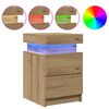 vidaXL Mesas cabeceira c/ LED 2 pcs deriv. madeira carvalho artisiano