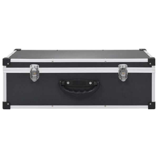 vidaXL Estojo para 80 CDs alumínio ABS preto