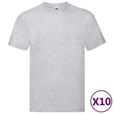 Fruit of the Loom T-shirts originais 10 pcs algodão XXL cinzento