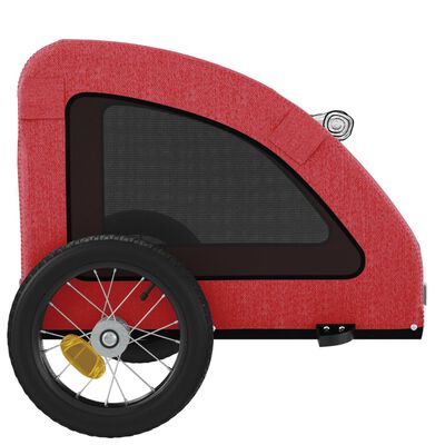 vidaXL Reboque bicicleta animais tecido oxford/ferro vermelho