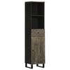 vidaXL Arm&aacute;rio de casa de banho 38x33x160 cm mangueira maci&ccedil;a preto