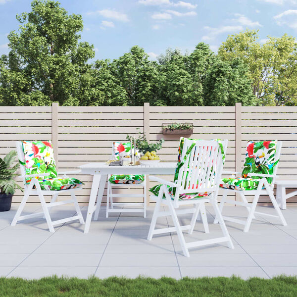 vidaXL Almofad&otilde;es cadeira encosto baixo 4 pcs tecido oxford multicor