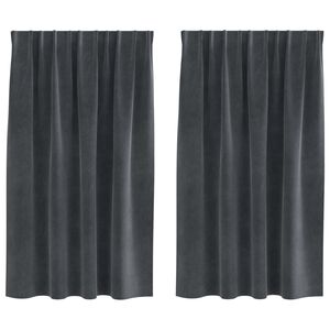 vidaXL Cortinas opacas 2 pcs Cinzento-claro 140 x 140 cm Veludo