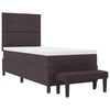 vidaXL Cama Box com colch&atilde;o Marrom Escuro 90 x 190 cm tecido