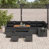 vidaXL Conjunto de Sof&aacute; de Jardim 10 pcs Preto vime PE