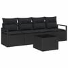 vidaXL Conjunto de Sof&aacute;s 5 unid. 4-N&uacute;mero de lugares Preto vime PE