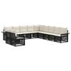 vidaXL Conjunto de Sof&aacute; de Jardim 11 unid. Preto vime PE