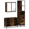 vidaXL 3 pcs conjunto de m&oacute;veis WC madeira processada carvalho fumado