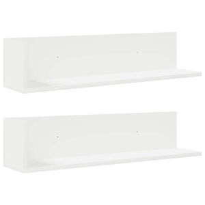 vidaXL Estantes de parede 2pcs 75x16,5x16,5cm derivados madeira branco