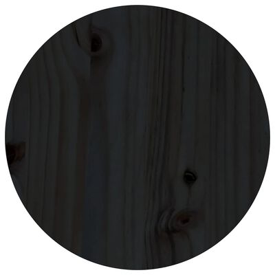 vidaXL Mesa de centro Ø 35x35 cm madeira de pinho maciça preto