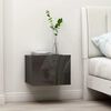 vidaXL Mesa de cabeceira 40x30x30 cm contraplacado cinzento brilhante