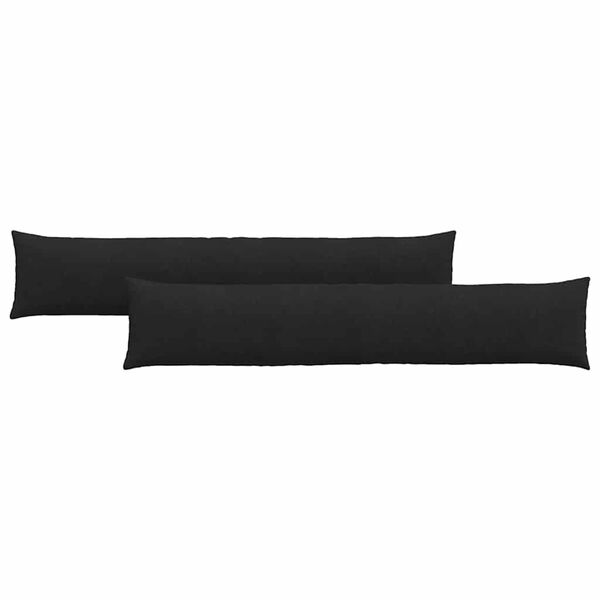 vidaXL Travesseiros de Sofá 2 pcs Preto 200 x 40 cm tecido
