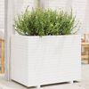 vidaXL Vaso/floreira de jardim 90x60x72 cm pinho maci&ccedil;o branco