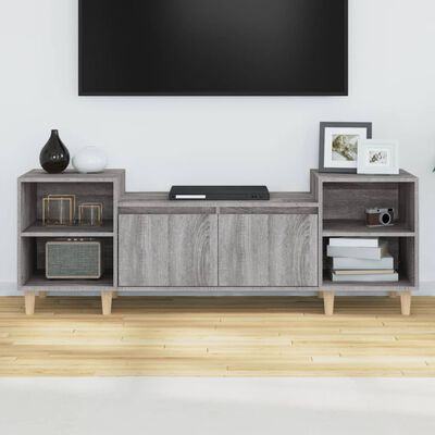vidaXL Móvel de TV 160x35x55 cm derivados de madeira cinzento sonoma