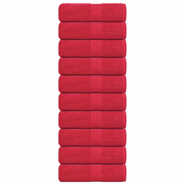 vidaXL Toalhas de bid&eacute; FROGN 10 pcs 30x50 cm 360 g/m&sup2; vermelho