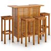 vidaXL 5 pcs conjunto de bar para jardim madeira de ac&aacute;cia maci&ccedil;a