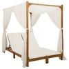 vidaXL Espregui&ccedil;adeira dupla com toldo e cortinas Creme