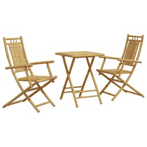 vidaXL 3 pcs conjunto de bistr&ocirc; em bambu