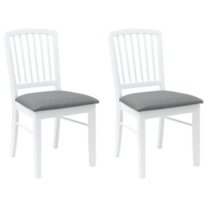 vidaXL Cadeiras de Jantar 2 unid. Madeira de Borracha S&oacute;lida Branco