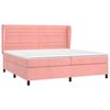 vidaXL Cama com molas/colch&atilde;o 200x200 cm veludo rosa