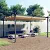 vidaXL Gazebo de jardim com telhado retrátil 4x3 m cinza-acastanhado